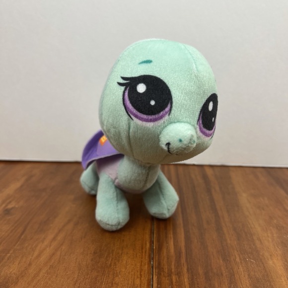 Hasbro Other - Littlest Pet Shop "Bev" Plush Toy Factory Green Turtle Stuffed Doll 7" Tall